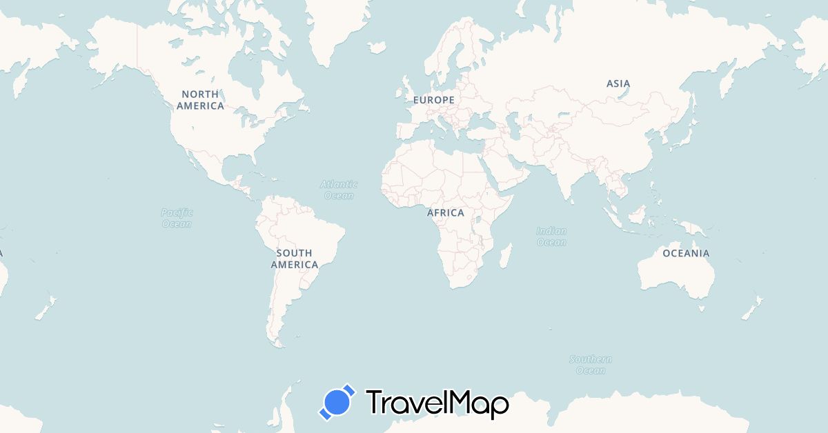 TravelMap itinerary: driving in Australia, Barbados, Belize, Dominican Republic, Spain, Mexico, Panama, El Salvador, Turks and Caicos Islands, United States (Europe, North America, Oceania)